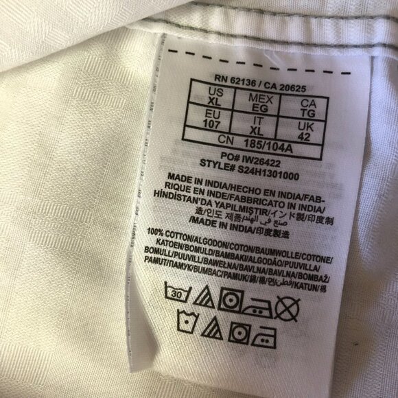 Guess White Cotton Button Down Long Sleeve Collared Dress Shirt - Picture 6 of 13